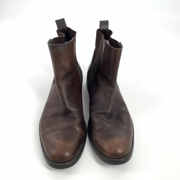 $130 Calvin Klein Collection Orion Pull On Leather Boots Size 10 Mens Dark Brown